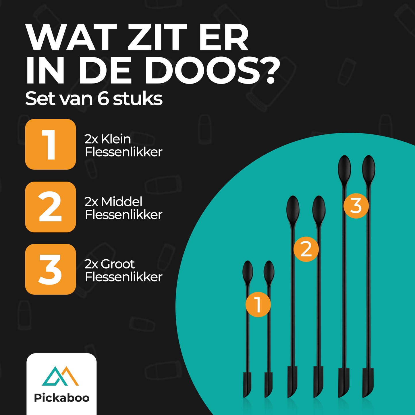 Pickaboo Flessenlikker - Uitgebreide set 6 stuks