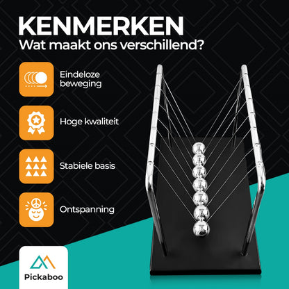 Pickaboo Newton cradle XL - Hoogwaardige Newton Pendel - Nieuwste model