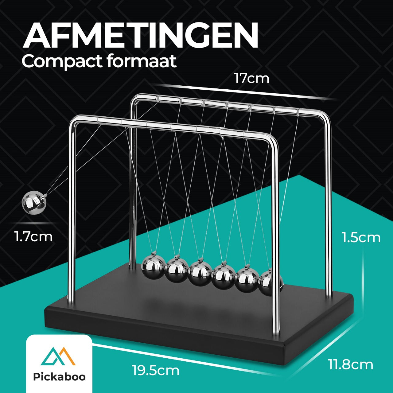 Pickaboo Newton cradle XL - Hoogwaardige Newton Pendel - Nieuwste model